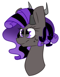Size: 2258x2846 | Tagged: safe, artist:crazysketch101, oc, oc only, oc:marshy, bicorn, pony, bust, commission, freckles, high res, horn, simple background, solo, transparent background