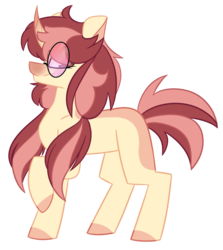 Size: 2677x3000 | Tagged: safe, artist:crazysketch101, oc, oc only, pony, unicorn, commission, curved horn, female, glasses, high res, horn, simple background, solo, transparent background