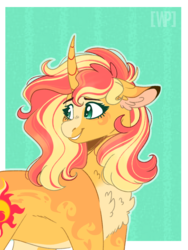 Size: 668x889 | Tagged: safe, artist:wanderingpegasus, sunset shimmer, pony, unicorn, g4, body markings, chest fluff, ear fluff, female, looking back, mare, pale belly, smiling, solo