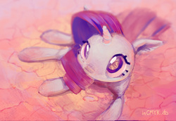 Size: 900x618 | Tagged: safe, artist:incmyk, rarity, pony, unicorn, g4, cute, female, looking up, mare, prone, raribetes, solo