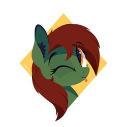 Size: 1000x1000 | Tagged: safe, artist:lollipony, oc, oc only, pony, :p, bust, cute, one eye closed, solo, tongue out, vector, wink