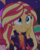 Size: 676x837 | Tagged: safe, screencap, big macintosh, fry lilac, hunter hedge, sunset shimmer, equestria girls, equestria girls series, g4, the last drop, the last drop: fluttershy, spoiler:choose your own ending (season 2), spoiler:eqg series (season 2), cropped, cute, geode of empathy, magical geodes, offscreen character, shimmerbetes, smiling
