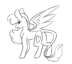 Size: 4500x4000 | Tagged: safe, artist:crazysketch101, oc, oc:crazy looncrest, pegasus, pony, butt, flank, leonine tail, looking at you, monochrome, plot, pot, simple background, sketch, solo, tongue out, white background