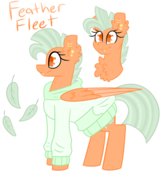 Size: 2502x2677 | Tagged: safe, artist:crazysketch101, oc, oc:feather fleet, pegasus, pony, chest fluff, clothes, colored pupils, ear piercing, high res, hoodie, lip piercing, piercing, simple background, solo, transparent background