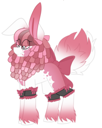 Size: 2394x3000 | Tagged: safe, artist:crazysketch101, oc, oc only, earth pony, pony, bow, commission, eye clipping through hair, hair bow, high res, simple background, solo, tail bow, transparent background, unshorn fetlocks