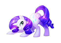 Size: 4961x3508 | Tagged: safe, derpibooru exclusive, rarity, pony, unicorn, g4, dock, face down ass up, female, mare, simple background, solo, white background
