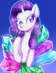 Size: 2550x3300 | Tagged: safe, artist:floralshitpost, rarity, pony, unicorn, g4, crystal, female, gem, heart eyes, high res, solo, wingding eyes