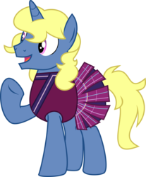 Size: 7625x9211 | Tagged: safe, artist:shootingstarsentry, oc, oc:azure/sapphire, pony, cheerleader outfit, clothes, crossdressing, femboy, male