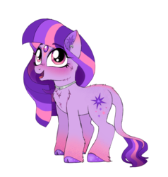 Size: 1014x1067 | Tagged: safe, artist:unoriginai, twilight sparkle, earth pony, hybrid, kirin, pony, g4, alternate cutie mark, alternate design, alternate hairstyle, cute, earth pony twilight, g5 concept leak style, g5 concept leaks, looking at you, open mouth, open smile, race swap, simple background, smiling, smiling at you, solo, species swap, transparent background, twilight sparkle (g5 concept leak)
