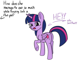 Size: 3751x2943 | Tagged: safe, artist:czu, twilight sparkle, alicorn, pony, g4, angry, butt, dialogue, dock, exclamation point, female, high res, interrobang, mare, open mouth, plot, question, question mark, raised hoof, simple background, transparent background, twilight sparkle (alicorn), twilight sparkle is not amused, unamused