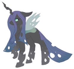 Size: 926x863 | Tagged: safe, artist:melly-fox, maud pie, queen chrysalis, oc, oc only, oc:replica, changeling, changeling queen, g4, female, floppy ears, fusion, simple background, solo, transparent background