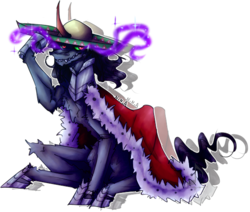Size: 586x498 | Tagged: safe, artist:melly-fox, artist:professorblood2004, king sombra, pony, unicorn, g4, collaboration, king sombrero, looking at you, male, open collaboration, simple background, sitting, solo, sombra eyes, sombrero, stallion, transparent background