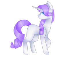 Size: 1024x820 | Tagged: safe, artist:chibuuuowo, part of a set, rarity, pony, unicorn, g4, female, looking at you, mare, missing cutie mark, raised hoof, simple background, solo, transparent background