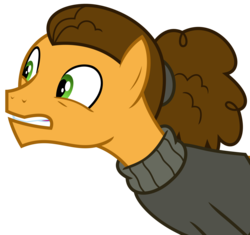 Size: 3150x2956 | Tagged: safe, artist:sketchmcreations, cheese sandwich, pony, g4, the last laugh, alternate hairstyle, clothes, high res, male, ponytail, simple background, solo, stallion, sweater, transparent background, vector