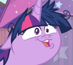 Size: 966x864 | Tagged: safe, screencap, twilight sparkle, alicorn, pony, a trivial pursuit, season 9, spoiler:s09, crazy face, cropped, faic, female, floppy ears, mare, messy mane, oooooh, open mouth, solo, twilight snapple, twilight sparkle (alicorn), twilight sparkle is best facemaker, wide eyes