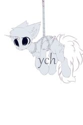 Size: 1280x1931 | Tagged: safe, artist:little-sketches, pony, butt fluff, chest fluff, commission, ear fluff, horn, rope, wing fluff, wings, your character here
