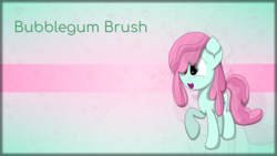 Size: 3840x2160 | Tagged: safe, artist:php124, bubblegum brush, earth pony, pony, g4, bubble, cute, desktop background, female, filly, high res, solo, wallpaper
