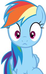 Size: 474x763 | Tagged: safe, artist:forgalorga, rainbow dash, pegasus, pony, :<, confused, cute, female, looking at you, mare, simple background, solo, white background