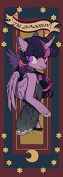 Size: 728x2048 | Tagged: safe, artist:snowillusory, part of a set, twilight sparkle, alicorn, semi-anthro, g4, clothes, dress, ear piercing, earring, female, horn, horn jewelry, jealous, jewelry, looking back, mare, piercing, sin of envy, solo, twilight sparkle (alicorn)