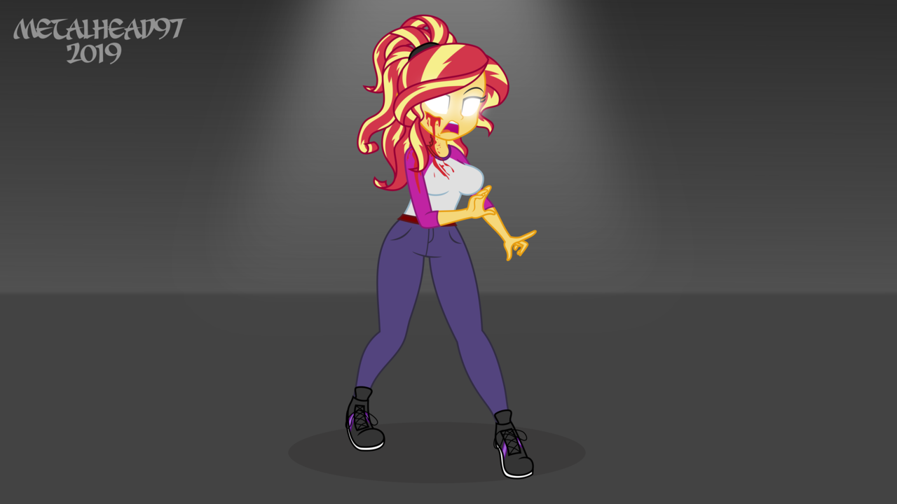 2113322 grimdark, artistmetalhead97, sunset shimmer, zombie