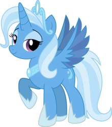 Size: 6247x7083 | Tagged: safe, artist:shootingstarsentry, idw, trixie, alicorn, pony, g4, absurd resolution, alicornified, crown, female, idw showified, jewelry, lidded eyes, princess, princess of humility, race swap, regalia, simple background, smiling, solo, tiara, transparent background, trixiecorn, vector, wings