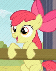 Size: 266x336 | Tagged: safe, screencap, apple bloom, earth pony, pony, g4, the last roundup, adorabloom, animated, cute, female, filly, gif, solo, talking