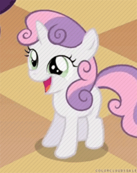 Size: 266x336 | Tagged: safe, screencap, rarity, sweetie belle, pony, unicorn, g4, sisterhooves social, animated, cute, diasweetes, female, gif