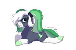 Size: 1095x730 | Tagged: safe, artist:itstechtock, oc, oc only, oc:nettlekiss, earth pony, pony, female, mare, prone, simple background, solo, transparent background