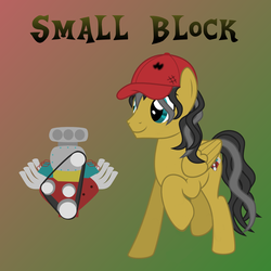 Size: 1080x1080 | Tagged: source needed, useless source url, safe, artist:tacobender, oc, oc only, oc:small block, pegasus, pony, black hair, blue eyes, cutie mark, engine, hat, male, mechanic, small block chevy, solo, stallion, supercharger, v8, vector, wavy hair