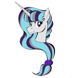Size: 2500x2500 | Tagged: safe, artist:thr3eguess3s, oc, oc only, oc:phantomwise, alicorn, pony, bust, female, head shot, high res, magical lesbian spawn, mare, offspring, parent:trixie, parent:twilight sparkle, parents:twixie, simple background, smiling, solo, transparent background