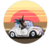 Size: 1800x1600 | Tagged: safe, artist:rocket-lawnchair, queen chrysalis, changeling, changeling queen, g4, bad pun, car, disney, female, herbie, pun, sunglasses, sunset, the love bug, visual pun, volkswagen beetle