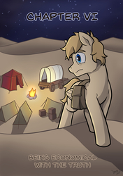 Size: 2500x3550 | Tagged: safe, artist:tyscope, oc, oc only, oc:idol hooves, changeling, fanfic:the changeling of the guard, camp, campfire, changeling oc, desert, disguise, disguised changeling, fanfic, fanfic art, high res, night, saddle bag, solo, tent, wagon