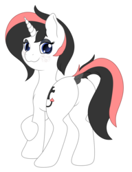 Size: 5570x7240 | Tagged: safe, artist:mewio, oc, oc only, oc:fire lysha, pony, unicorn, butt, dock, freckles, implied anus, intersex, looking at you, plot, solo, tail