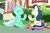 Size: 336x222 | Tagged: safe, screencap, bon bon, lyra heartstrings, sweetie drops, earth pony, pony, unicorn, g4, she talks to angel, background pony, cropped, cup, duo, eyes closed, female, hoof hold, juice, lesbian, mare, picnic, picture for breezies, ship:lyrabon, shipping, smiling, teacup