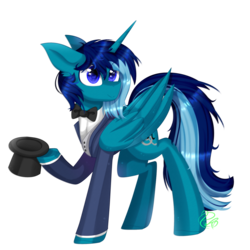 Size: 2000x2000 | Tagged: safe, artist:redheartponiesfan, oc, oc only, oc:dashy, alicorn, pony, clothes, hat, high res, male, simple background, solo, stallion, suit, top hat, transparent background
