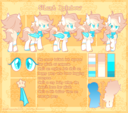 Size: 4208x3700 | Tagged: safe, artist:paradiseskeletons, oc, oc only, oc:silent rainbow, pony, amputee, reference sheet, solo