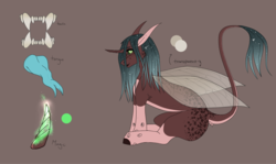 Size: 2678x1600 | Tagged: safe, artist:rxsiex3, oc, oc only, oc:rosebud, changedling, changeling, pony, unicorn, reference sheet, solo