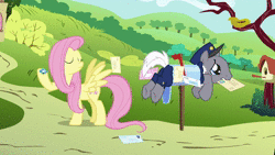 Size: 1280x720 | Tagged: safe, screencap, fluttershy, mr. zippy, earth pony, pegasus, pony, g4, putting your hoof down, animated, butt, female, male, mare, plot, sound, spanking, stallion, stamp, webm, you know for kids