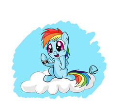 Size: 2600x2160 | Tagged: safe, artist:chaosmalefic, rainbow dash, pony, g4, bracelet, cloud, cute, female, filly, filly rainbow dash, high res, jewelry, younger