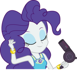Size: 8128x7439 | Tagged: safe, artist:marcorulezzz, rarity, do it for the ponygram!, equestria girls, g4, my little pony equestria girls: better together, eyes closed, eyeshadow, female, geode of empathy, geode of fauna, geode of shielding, geode of sugar bombs, geode of super speed, geode of super strength, geode of telekinesis, magical geodes, makeup, pinkie pie hair, simple background, solo, transparent background, vector