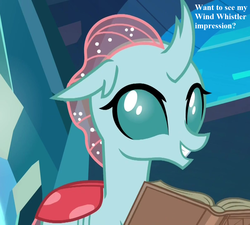 Size: 1200x1080 | Tagged: safe, edit, edited screencap, editor:korora, screencap, ocellus, g4, school raze, book, bronybait, cropped, cute, diaocelles, solo, speech