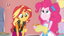 Size: 1920x1080 | Tagged: safe, screencap, pinkie pie, sunset shimmer, equestria girls, equestria girls specials, g4, my little pony equestria girls: better together, my little pony equestria girls: holidays unwrapped, saving pinkie's pie, cute, food, geode of empathy, magical geodes, plusplus, souffle