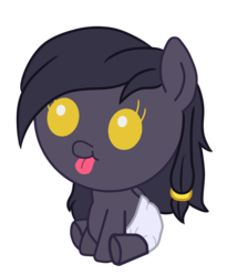 Size: 900x1100 | Tagged: safe, alternate version, artist:inkwelt, oc, oc only, oc:mir, pony, :p, baby, baby pony, foal, simple background, tongue out, transparent background