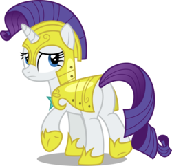 Size: 8000x7693 | Tagged: safe, artist:fruft, rarity, pony, unicorn, g4, sparkle's seven, .svg available, absurd resolution, armor, butt, female, looking back, mare, plot, raised hoof, rearity, royal guard rarity, simple background, solo, transparent background, vector