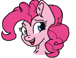 Size: 692x532 | Tagged: artist needed, safe, pinkie pie, earth pony, pony, g4, bust, female, mare, ms paint, portrait, simple background, solo, white background