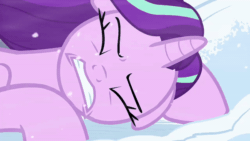 Size: 600x338 | Tagged: safe, screencap, starlight glimmer, pony, unicorn, g4, season 9, the ending of the end, animated, changeling slime, context is for the weak, defeated, dragging, eyes closed, female, gif, mare, open mouth, out of context, outdoors, snow, snowfall, solo, tentacles, unconscious, wind, windswept mane