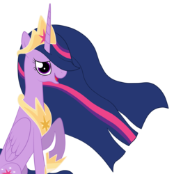 Size: 3000x3000 | Tagged: safe, artist:squipycheetah, twilight sparkle, alicorn, pony, g4, the last problem, crown, female, happy, high res, jewelry, leash, looking at you, older, older twilight, older twilight sparkle (alicorn), princess twilight 2.0, raised hoof, regalia, simple background, sitting, smiling, solo, transparent background, twilight sparkle (alicorn)