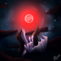 Size: 3000x3000 | Tagged: safe, artist:nekoremilia1, oc, oc only, oc:chia scarlet, pony, vampire, blood moon, high res, moon, night sky, solo