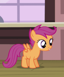 Size: 666x800 | Tagged: safe, edit, edited screencap, screencap, scootaloo, pegasus, pony, g4, one bad apple, animated, cropped, female, filly, gif, i must go, reversed, scootaloo can fly, solo, taking off