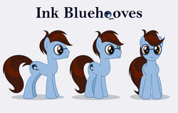 Size: 1323x842 | Tagged: safe, artist:culu-bluebeaver, oc, oc only, oc:bluehooves, earth pony, pony, brown eyes, cutie mark, glasses, male, reference sheet, simple background, stallion